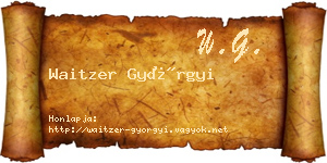 Waitzer Györgyi névjegykártya